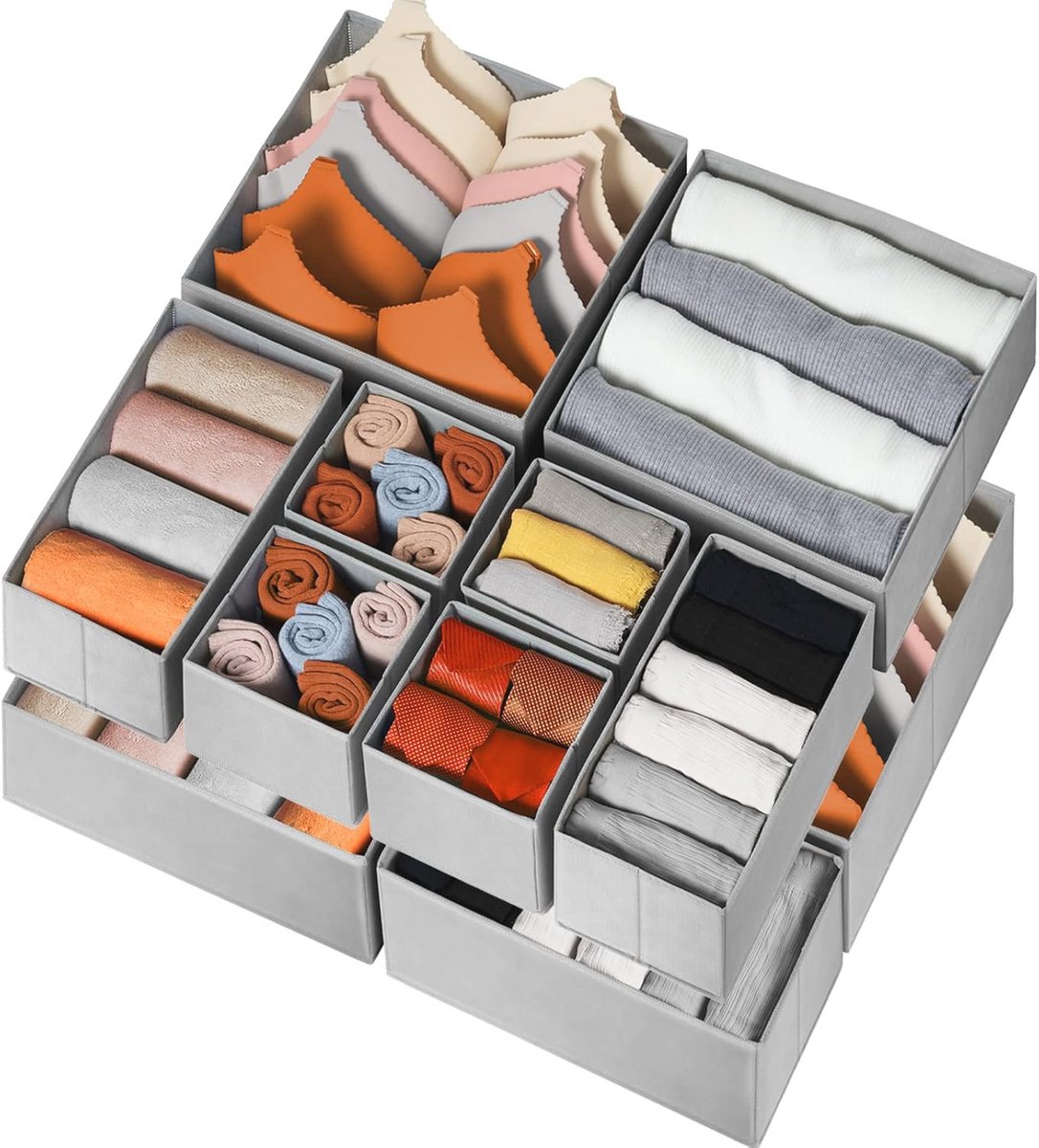 Lade-organizer voor kleding - 12-delige set voor sokken, ondergoed en accessoires
