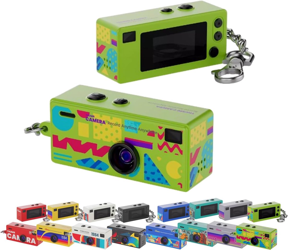Mini-camera voor straatmodefotografie - Draagbare camera in zakformaat voor streetwear- en stijlinfluencers, lange batterijduur, draadloze synchronisatie via app voor contentcreatie onderweg, met 32 GB geheugenkaart (groen)