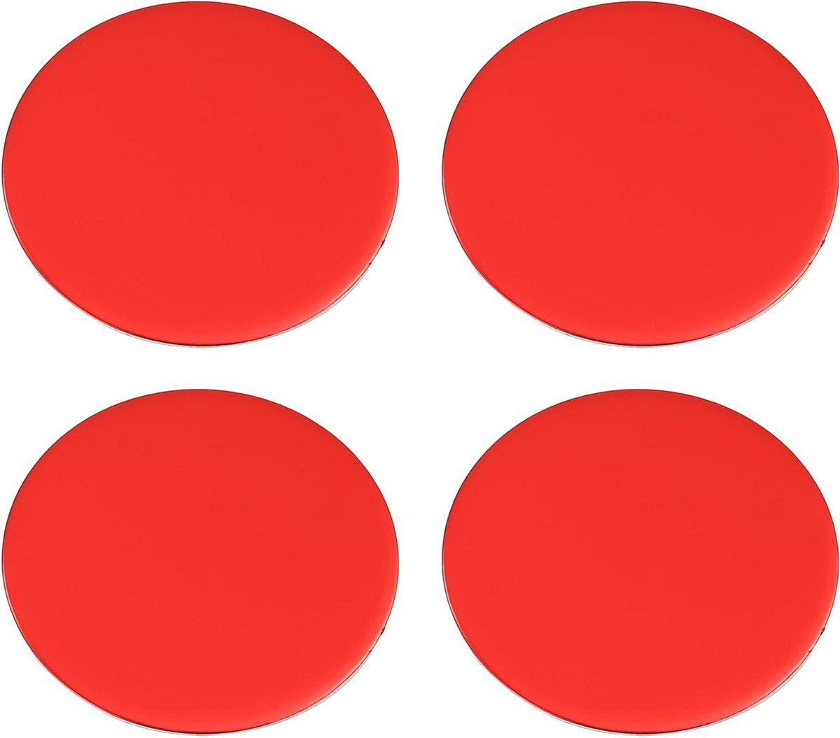 Allecta - Set van 4 Glanzend Rode Sticker Decals voor Auto Wielnaafdoppen 50mm