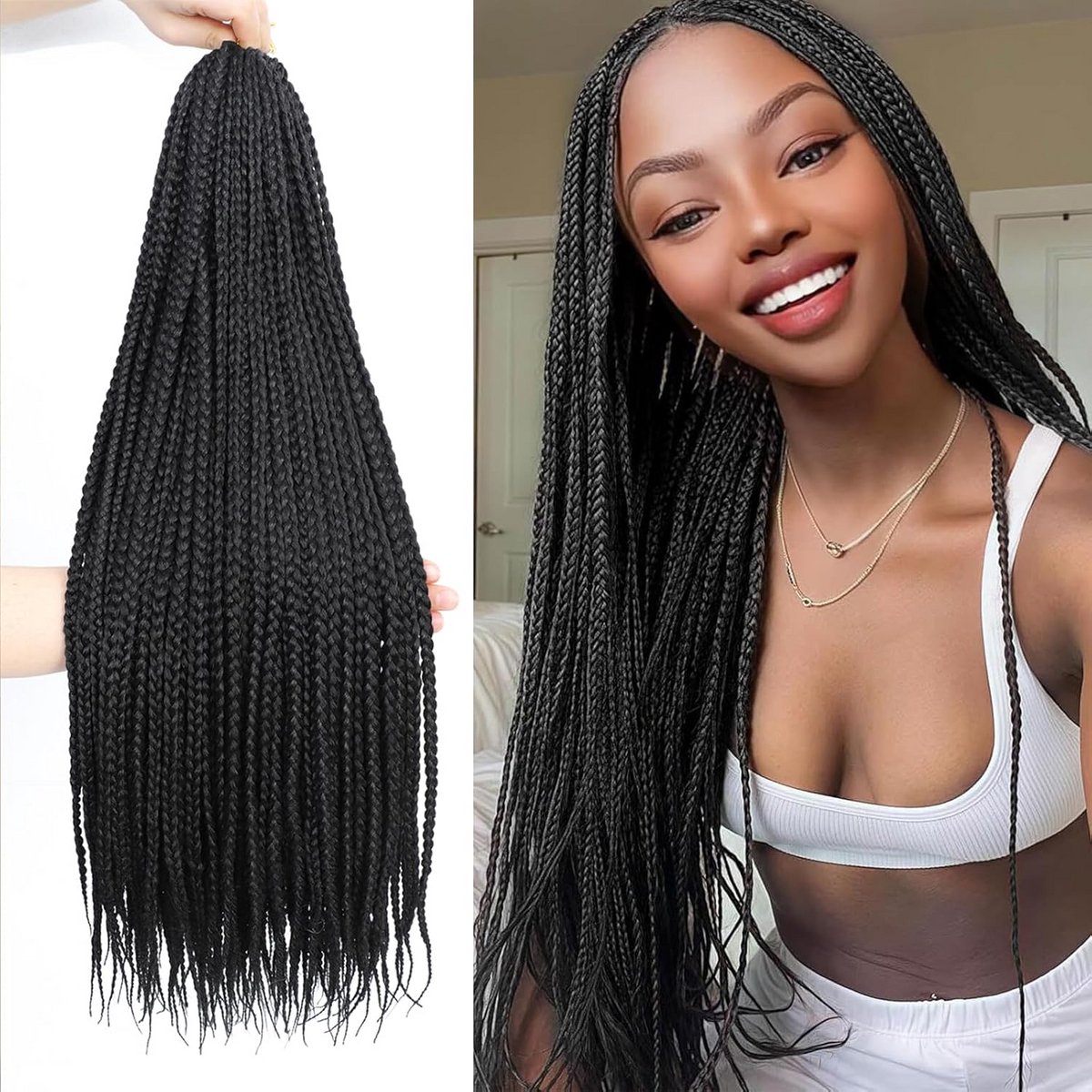 Goddess Box Braids Vlechten Haarextensions Pre-Geloopt 18 Inch