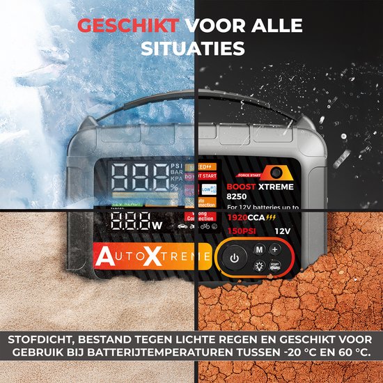 AutoXtreme Boost Xtreme 8250A - Compresseur de démarrage - Booster de batterie pour voiture - Démarrage rapide