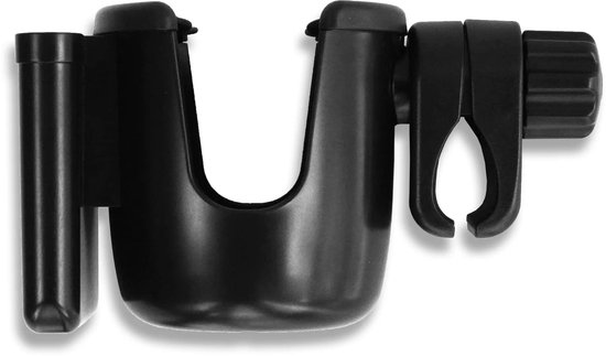 WonderFold WCPH Beker- en telefoonhouder - Voor Kinderwagen - Bolderkar - Zwart - Rubber — afbeelding 5