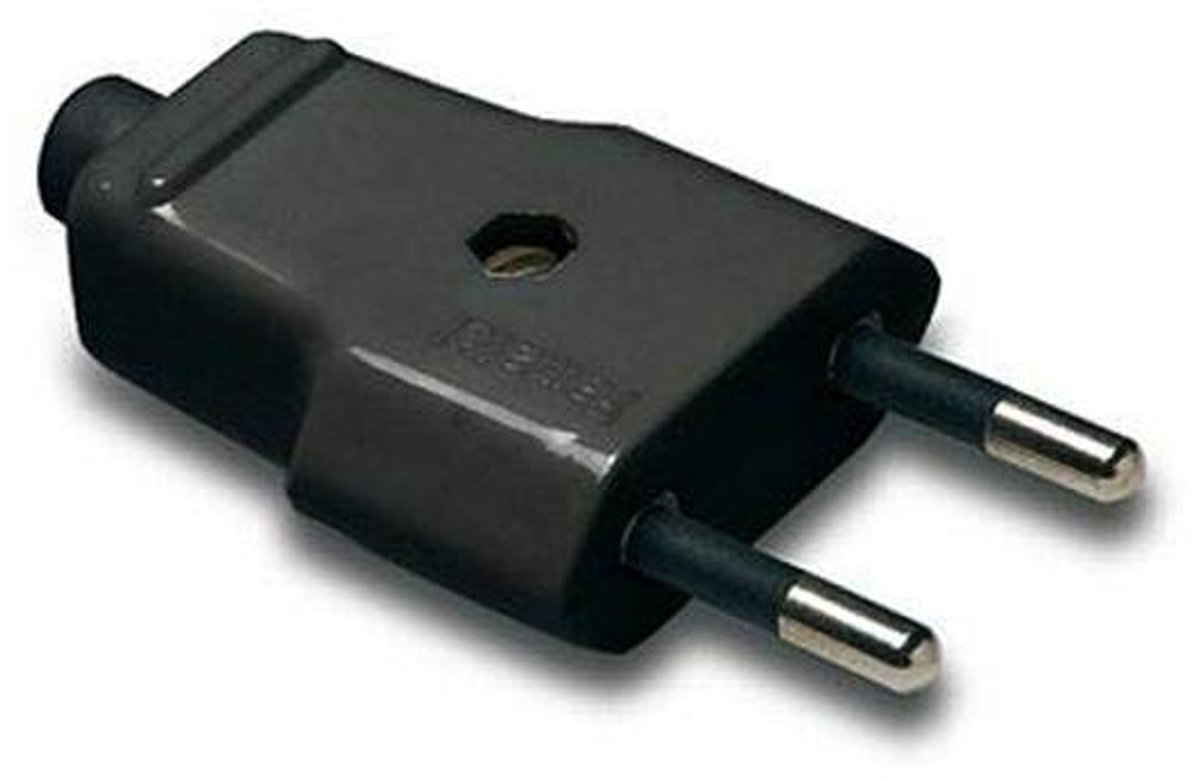 Bipolaire stekker 10A 250V IP20 - Zwart