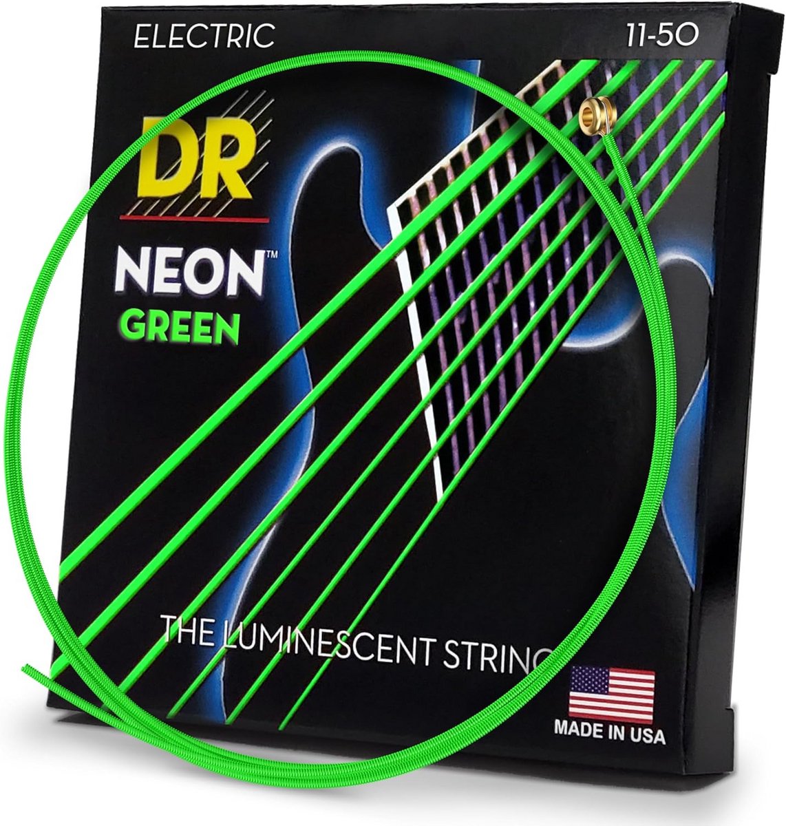 Zware snarenset voor elektrische gitaar in Neon Groen