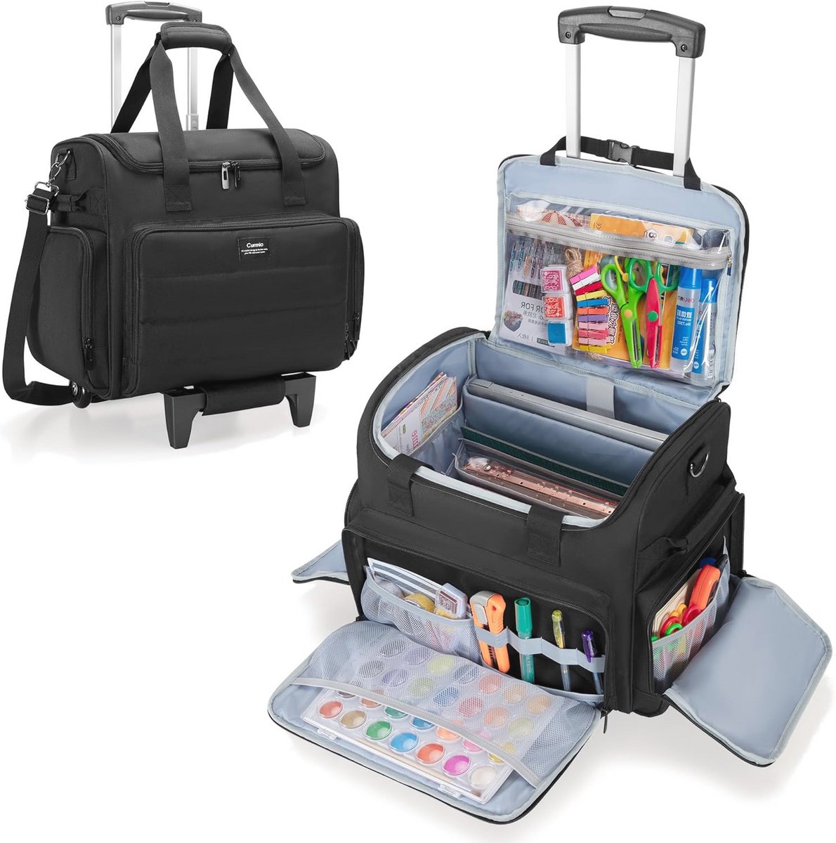 Rolling Scrapbook Bag with Laptop Sleeve - Perfect for Craft Supplies