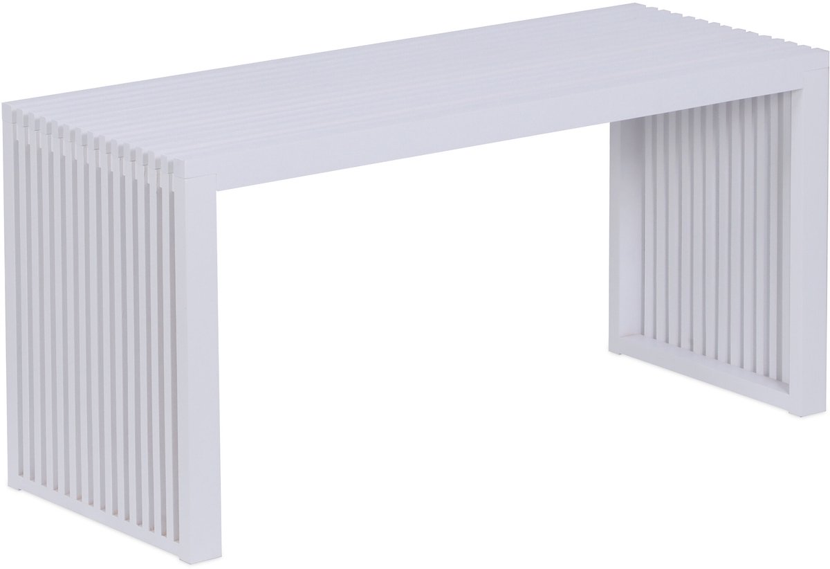 Bankje bamboe - 43x90x33 cm - wit
