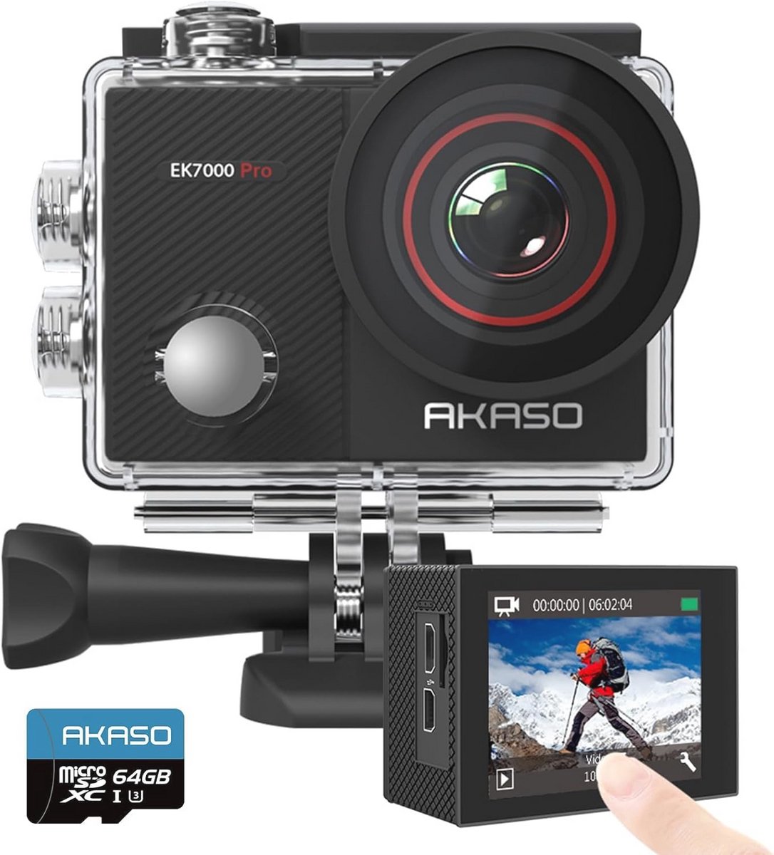 4K Actiecamera met 64GB microSDXC Geheugenkaart