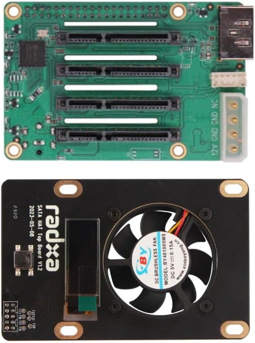 SATA Uitbreidingskaart voor Raspberry Pi 5 met Vijf Poorten