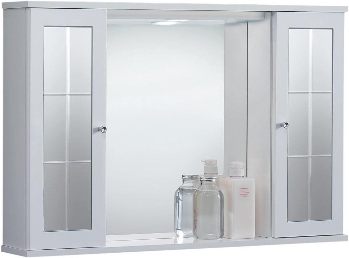 Badkamer Spiegel met 2 Deuren en LED Verlichting