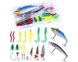24 Delige Kunstaas Set voor Roofvis Vissen met Opbergbox