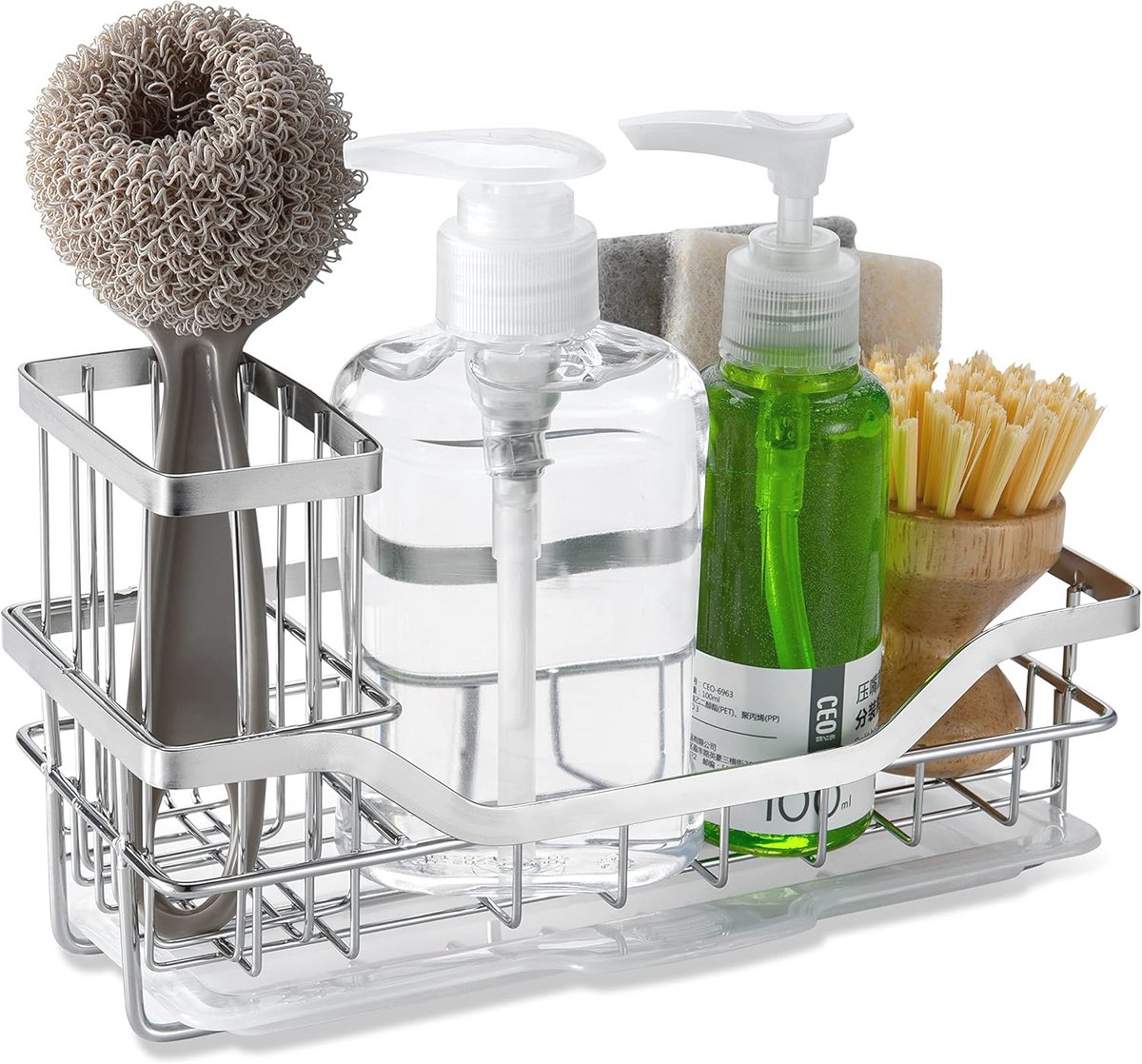 Aanrechtorganizer met Afneembare Druppelbak - Roestvrij Staal Caddy voor Keuken