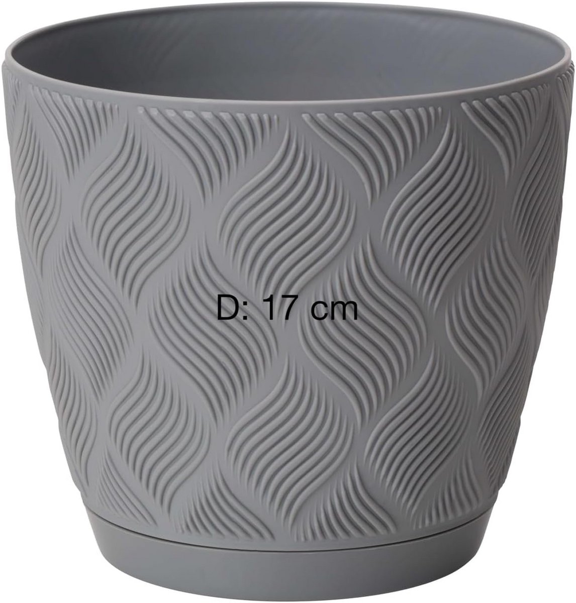 Decoratieve Plantenpot van 100% Gerecycled Materiaal met Onderzetter - Elegante 3D-patroon - Voor Binnen en Buiten