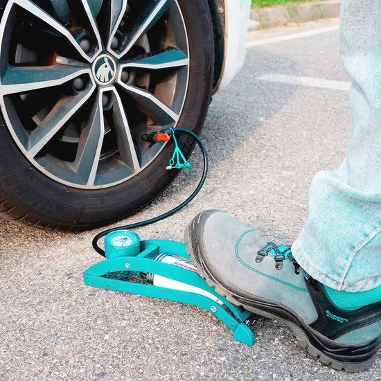 Fietspomp met Bovenste Manometer, voor Presta & Schrader Ventielen
