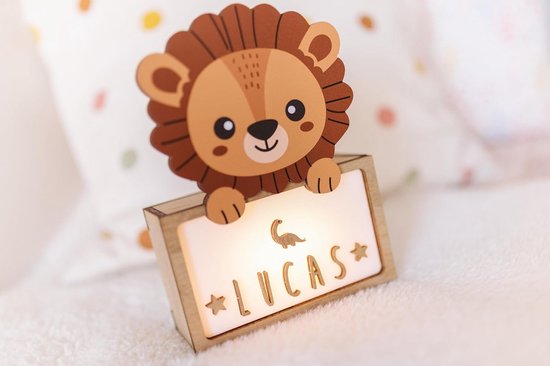 Gepersonaliseerde Nachtlamp Kind Naam - Kinderkamer Verlichting Cadeau Varken — afbeelding 3
