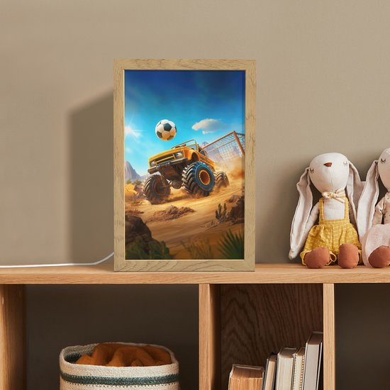 Nachtlampje 20x30 cm - Kinder lamp - Monstertruck - Voetbal - Woestijn - Tafellamp kinderkamer - Slaapkamer lamp - Bedlamp kinderen - Kinderlampje stopcontact - Wandlamp babykamer - Nachtlampjes van Merkloos — afbeelding 3