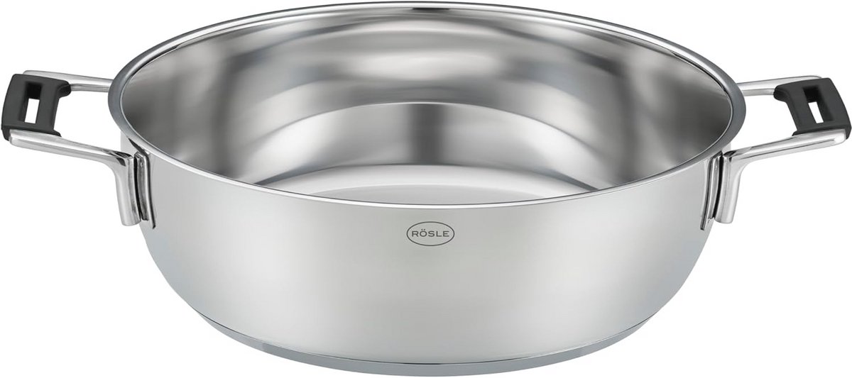 Stainless Steel Serving Pan Ø 28 cm - Insulated Handle - Elegant and Practical Design