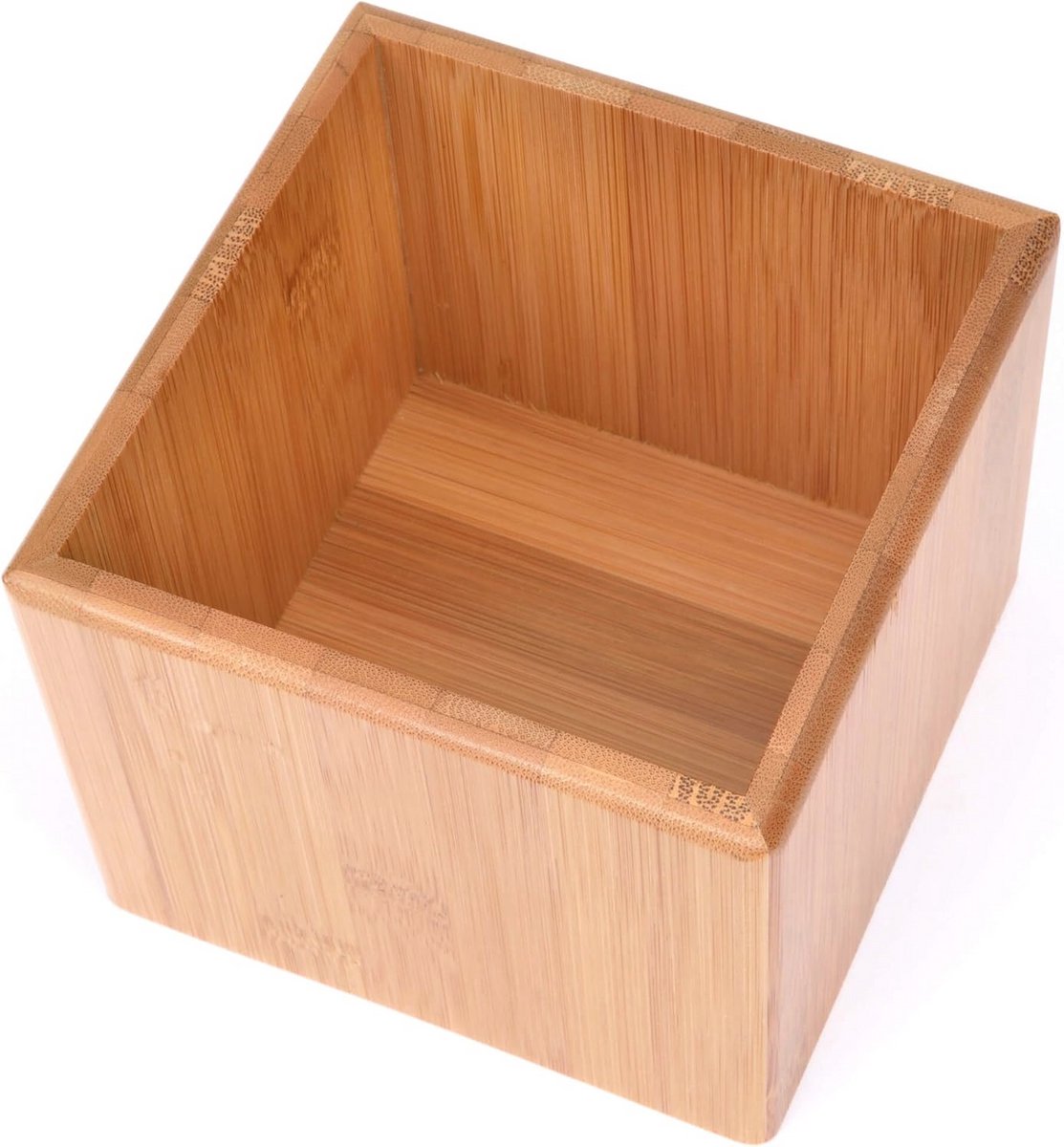 Opbergdoos van bamboe 12x12 cm voor badkamer, keuken en kantoor