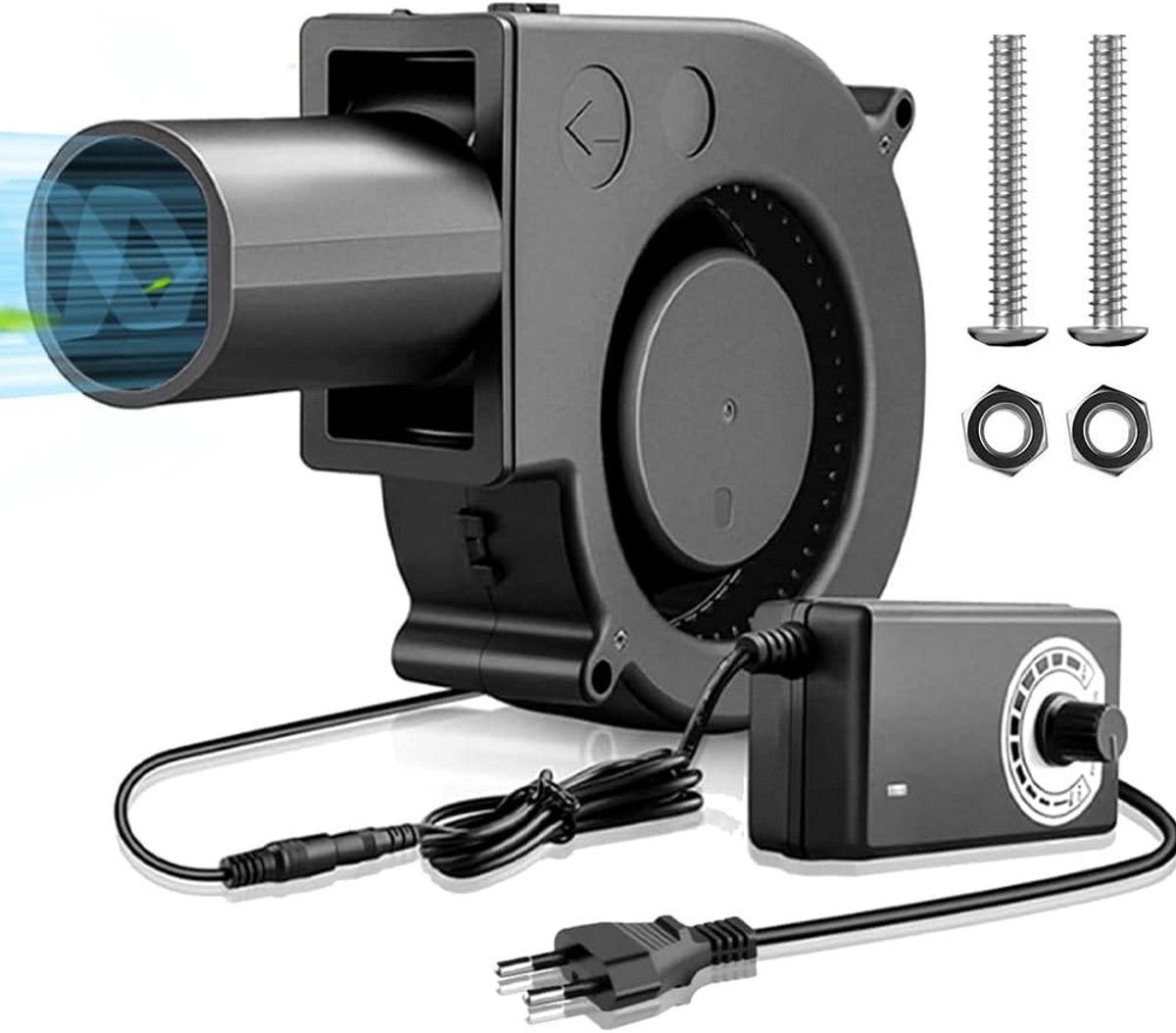 Krachtige 12V Radiaalventilator met Controller voor BBQ, Kachel en Kampvuur