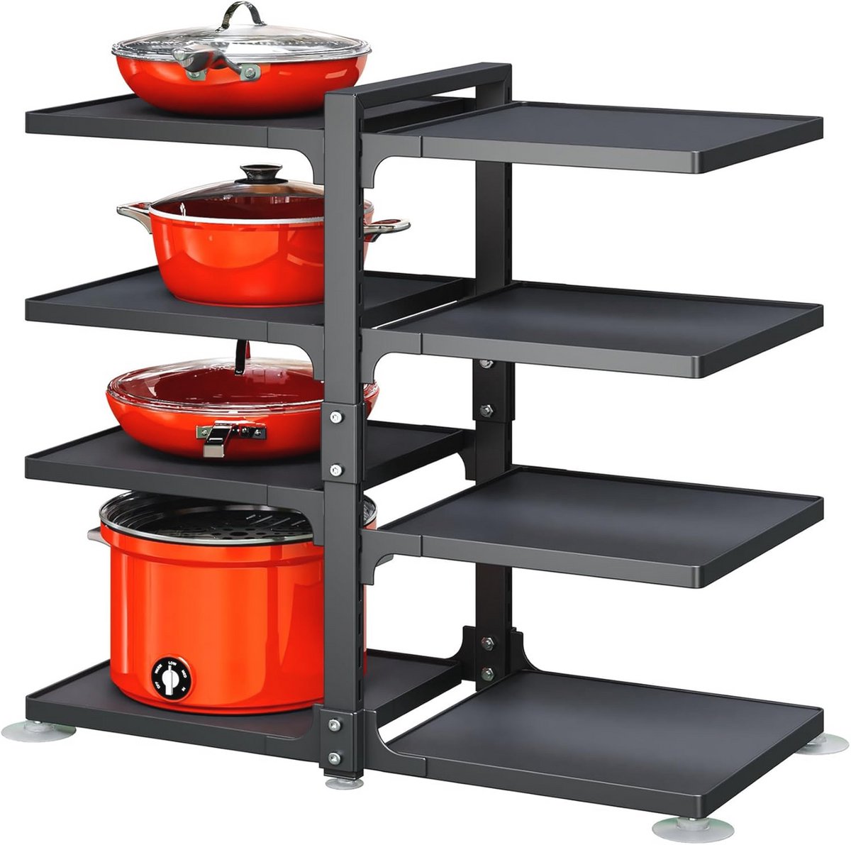 Verstelbare Pan- en Pottenorganizer voor Keuken - Roestvrijstalen Potdeksel Organizer
