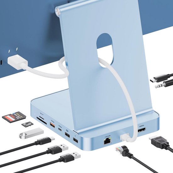 PULWTOP Verbeterde 11-in-1 iMac-hub voor iMac M1 M3 M4