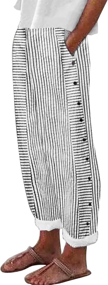 Dames Palazzo Broek Zomer XL - Hoge Taille Wijd Uitlopend en Rechte Pijp