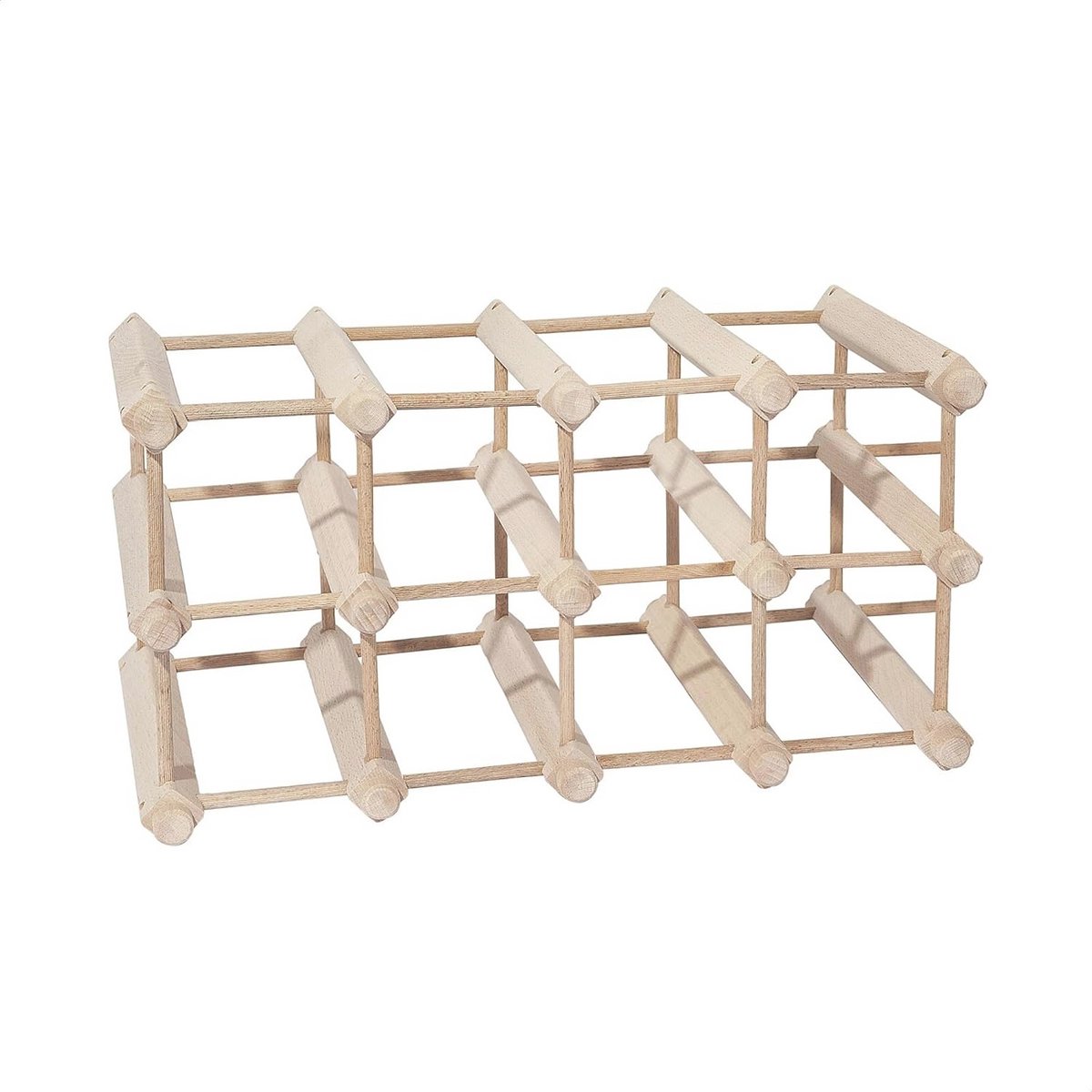 Fles Rack MeerKleurig - Massief BeukenHout, Stapelbaar en Afneembaar - 45 x 27.5 x 24 cm