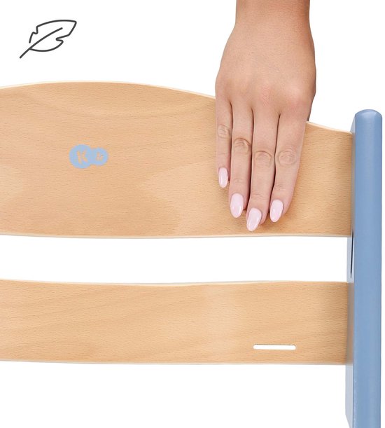 Kinderkraft ENOCK - Houten Kinderstoel 3-in-1 - met Kussenset - Hoge babystoel - Hoogte verstelbaar in 5 niveaus - 3-punts gordels, - Tot 10 jaar - Nordic Breeze — afbeelding 2