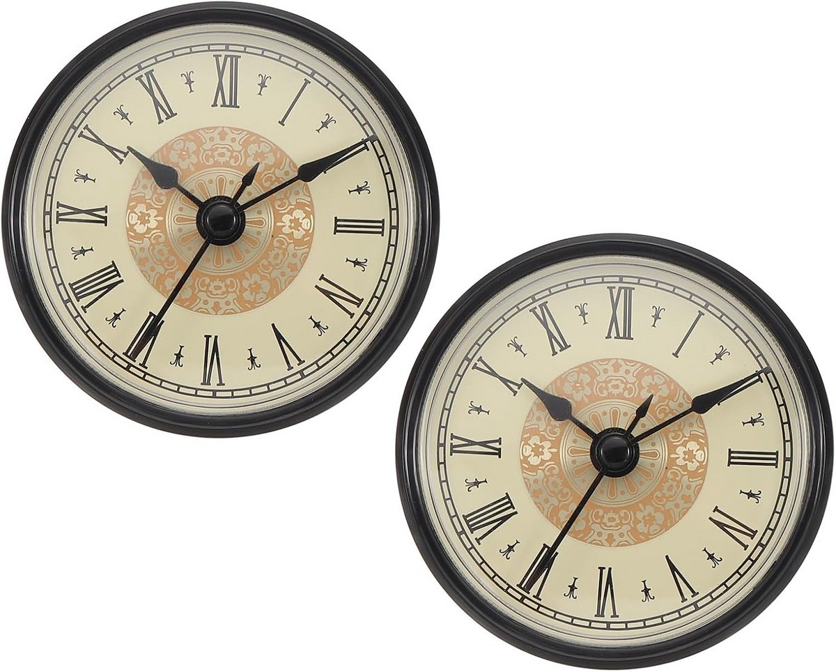 2,8 inch kwarts klokinzet 70mm rond uurwerk met Romeinse cijfers zwart goud voor 61mm gat vervanging
