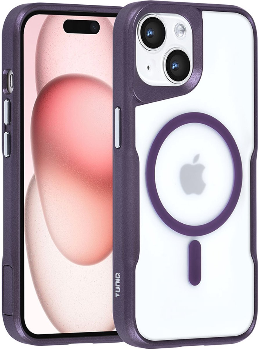 TUNIQ telefoonhoesje voor Apple iPhone 15 - MagSafe siliconen backcover - Paars