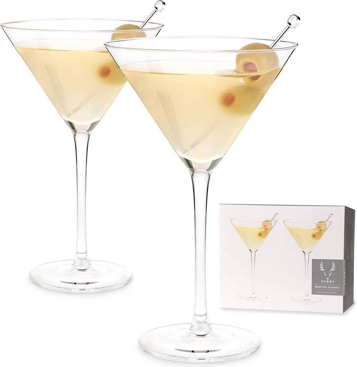 Set van 2 Kristallen Cocktailglazen voor Martini en Mixdrankjes