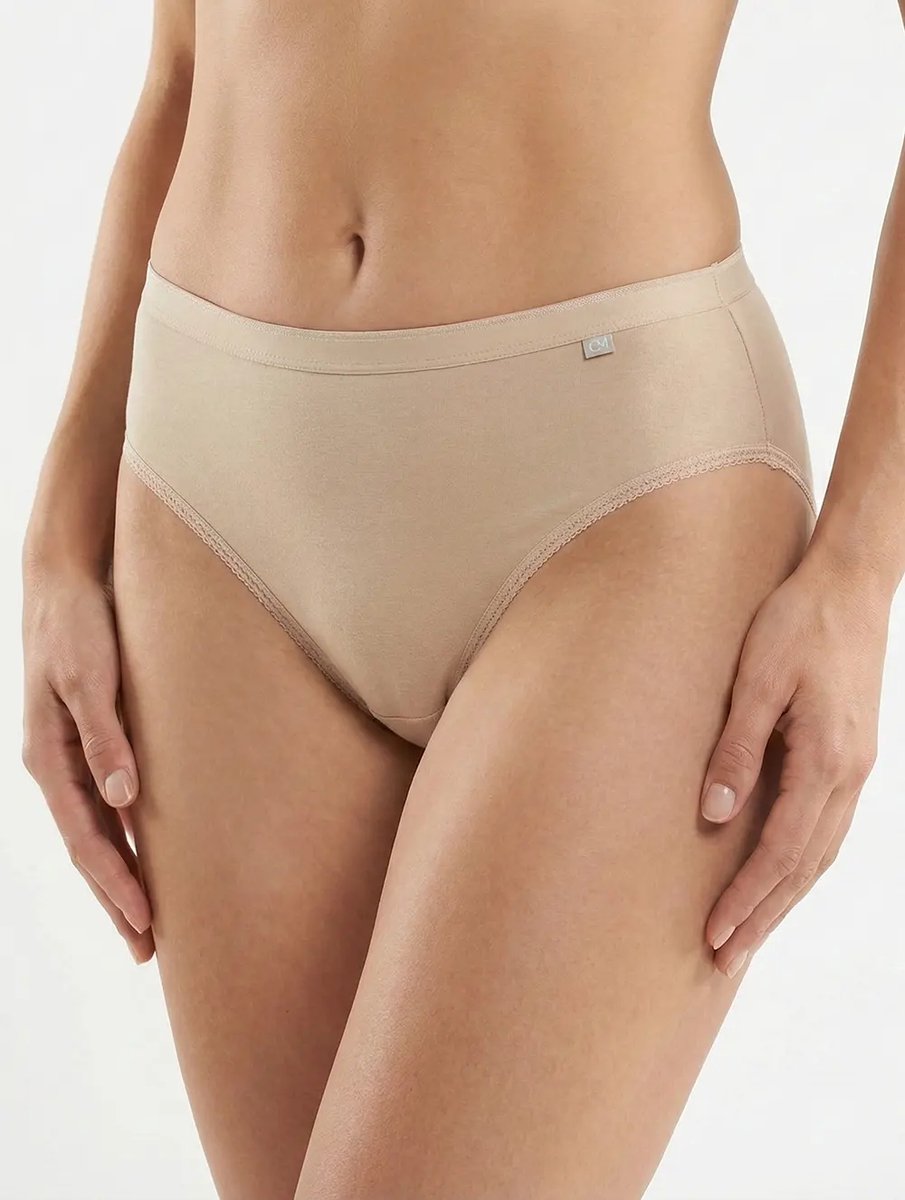 CM Casy Miller Casy Miller 4-pack Modal dames heup slip - Kelly midi brief - Heup dames onderbroeken - Beste dames ondergoed - Huidskleur / L