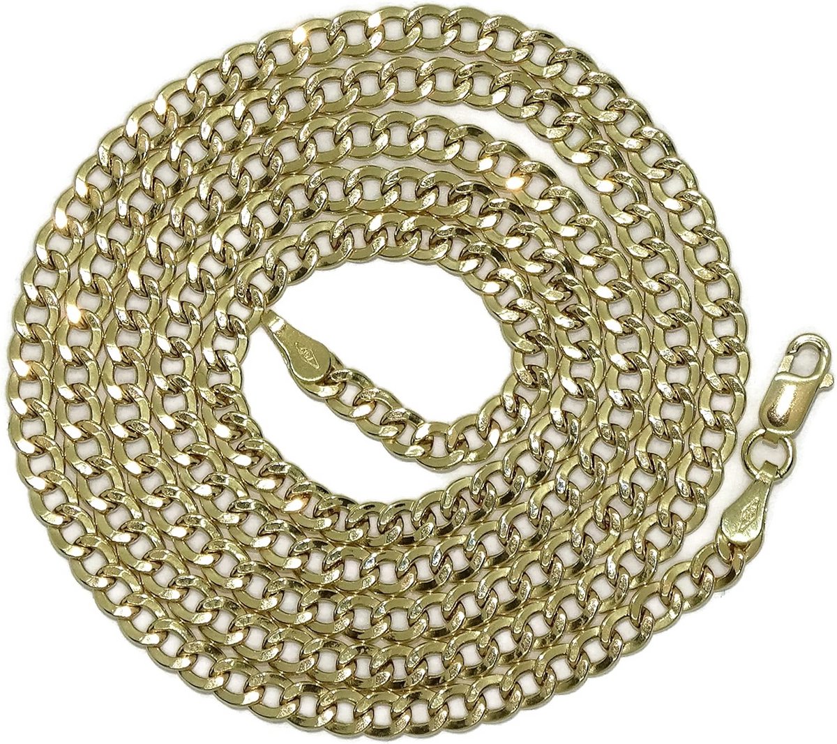 Herenketting in Cubaanse Stijl, 18K Geelgoud, 60 cm