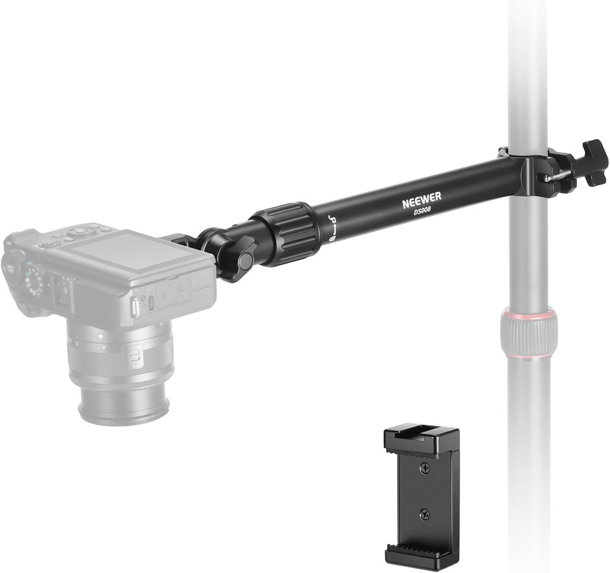 Verstelbare Camera Mount Arm met Clip - 11"/28cm voor Bureaustandaard - 180° & 360° Draaibaar