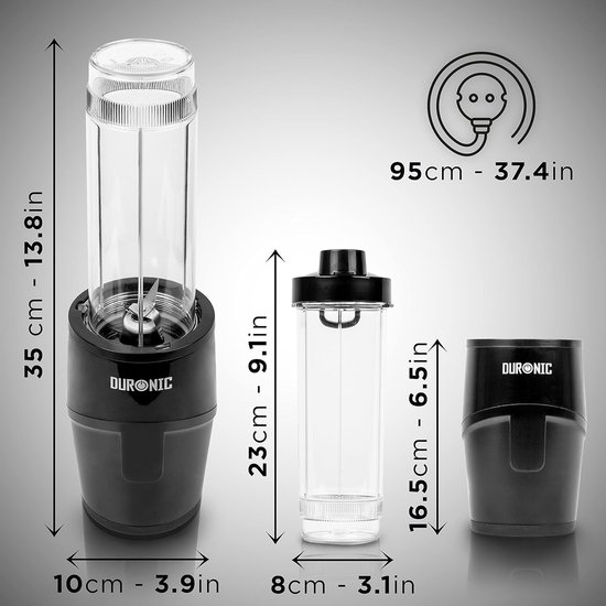 Mini Blender, 570ml Drinking Bottle, Electric Mixer 500W, Juicer Stainless Steel Blades, 2-in-1 Smoothie Maker, BPA Free, Protein Fitness, Baby Food High Conduction Mixer van MINI — afbeelding 3