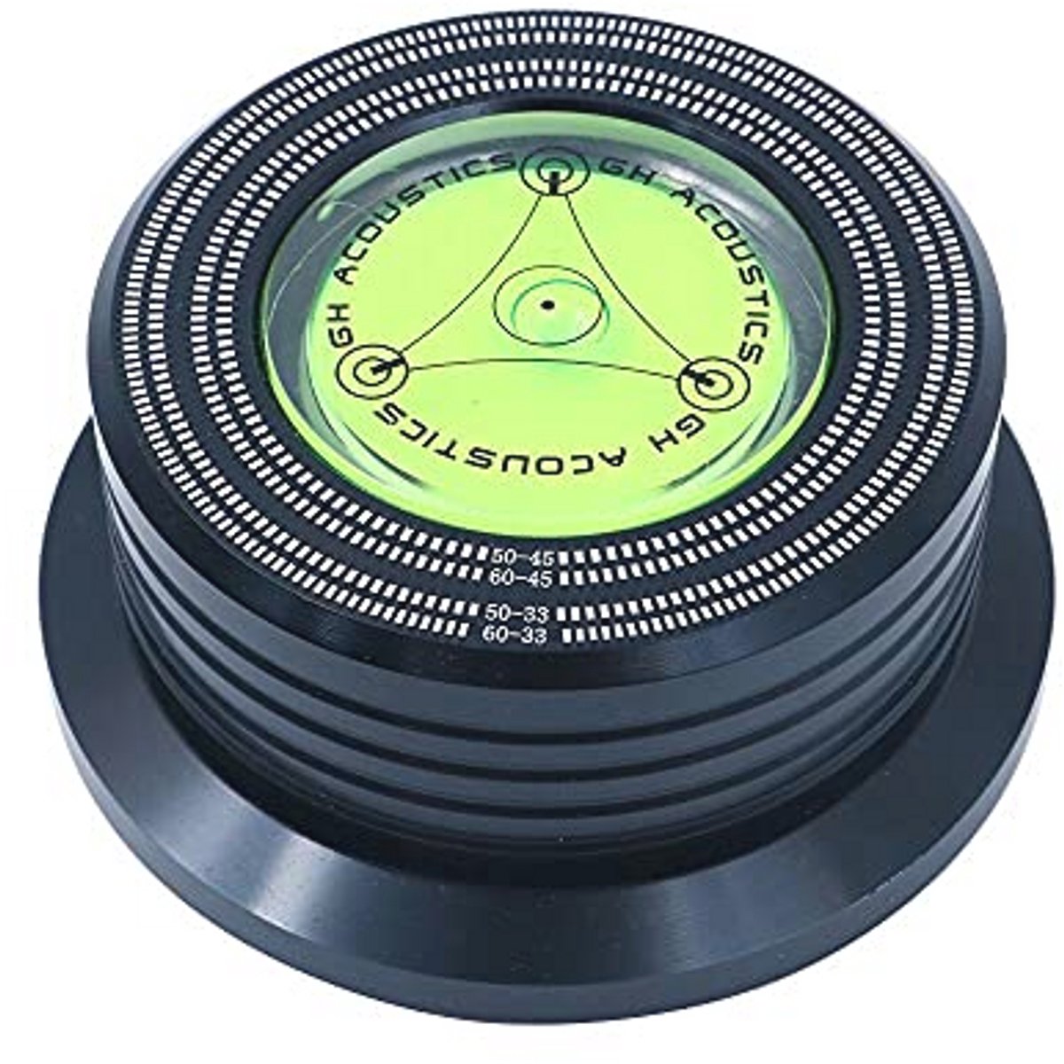 Bubble Level Speed Detection Turntable LP Vinyl Disc Stabilizer Clamp - Zwart