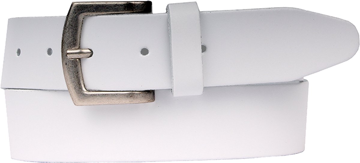 Petrol Industries Riem Heren - Broekriem - Verstelbaar - Leer - Wit - 125 cm