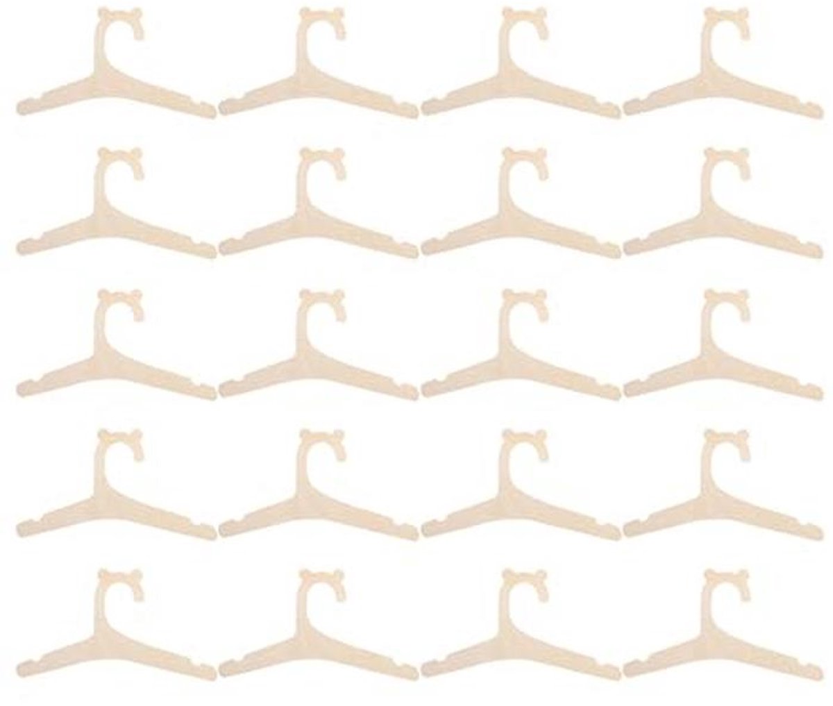 Houten Kinderkleerhangers - 20 Stuks - Berenvorm - Ruimtebesparend Ontwerp