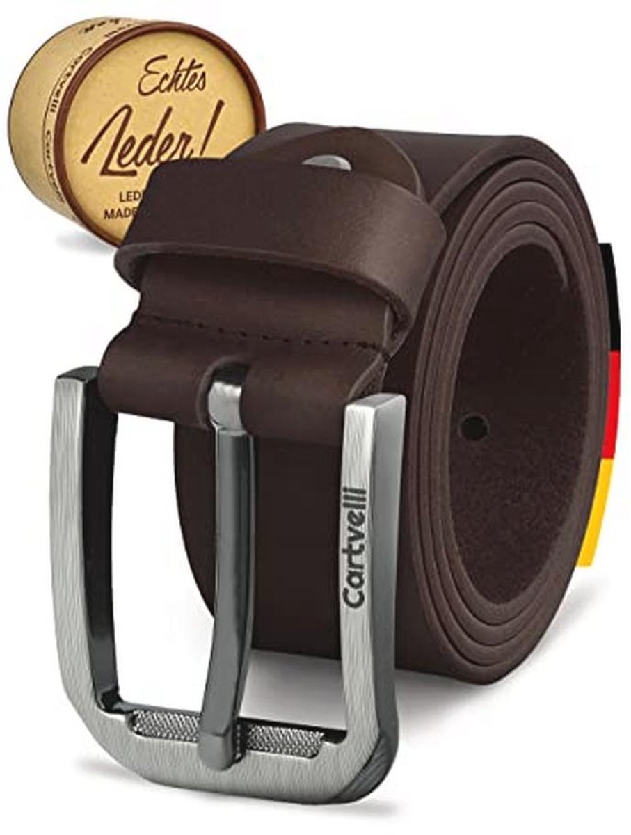 Hoogwaardige herenriem van plantaardig gelooid volnerfleer - Nikkelvrije gesp - 40 mm breed