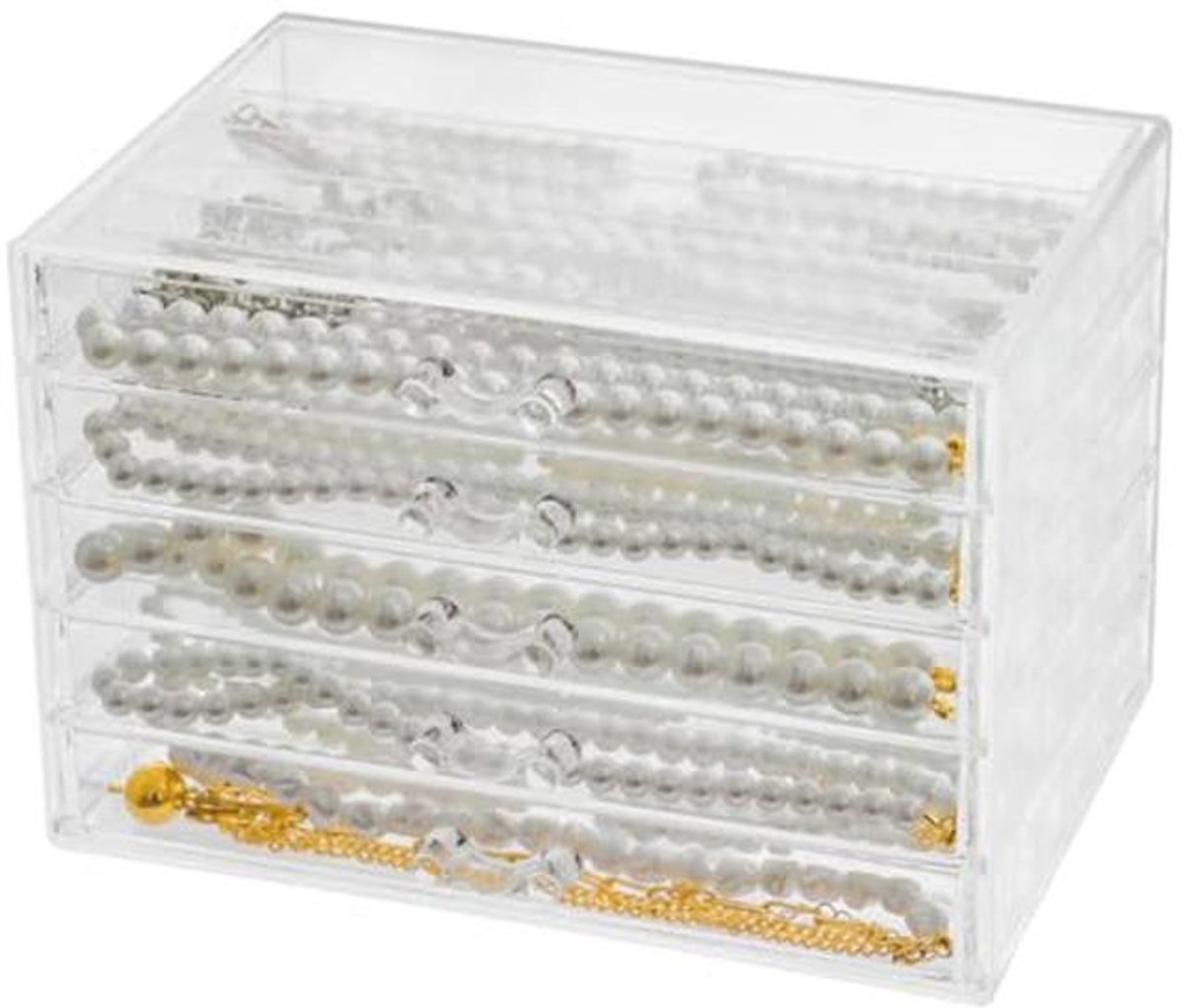 Ketting Organizer Box Met Transparant Deksel - Doos Voor Sieraden En Oorbellen
