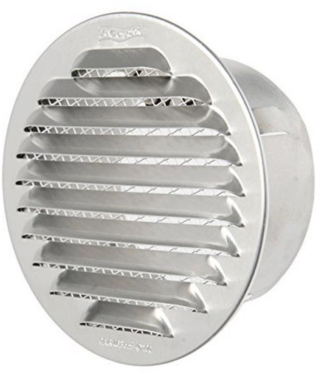Ronde Inbouwventilatiegrill van Aluminium - Ø 125 mm