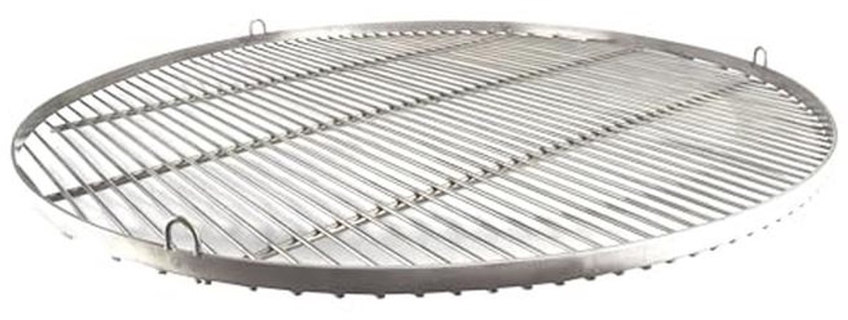 Rond Grillrooster 130 cm Roestvrij Staal Handgemaakt met 3 Ophangogen
