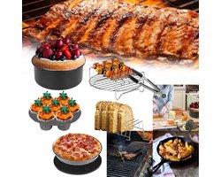 12 stuks 7 inch accessoires voor heteluchtfriteuse met antiaanbaklaag, machinewasbaar, voor siliconen bakvorm accessoires voor heteluchtfriteuse