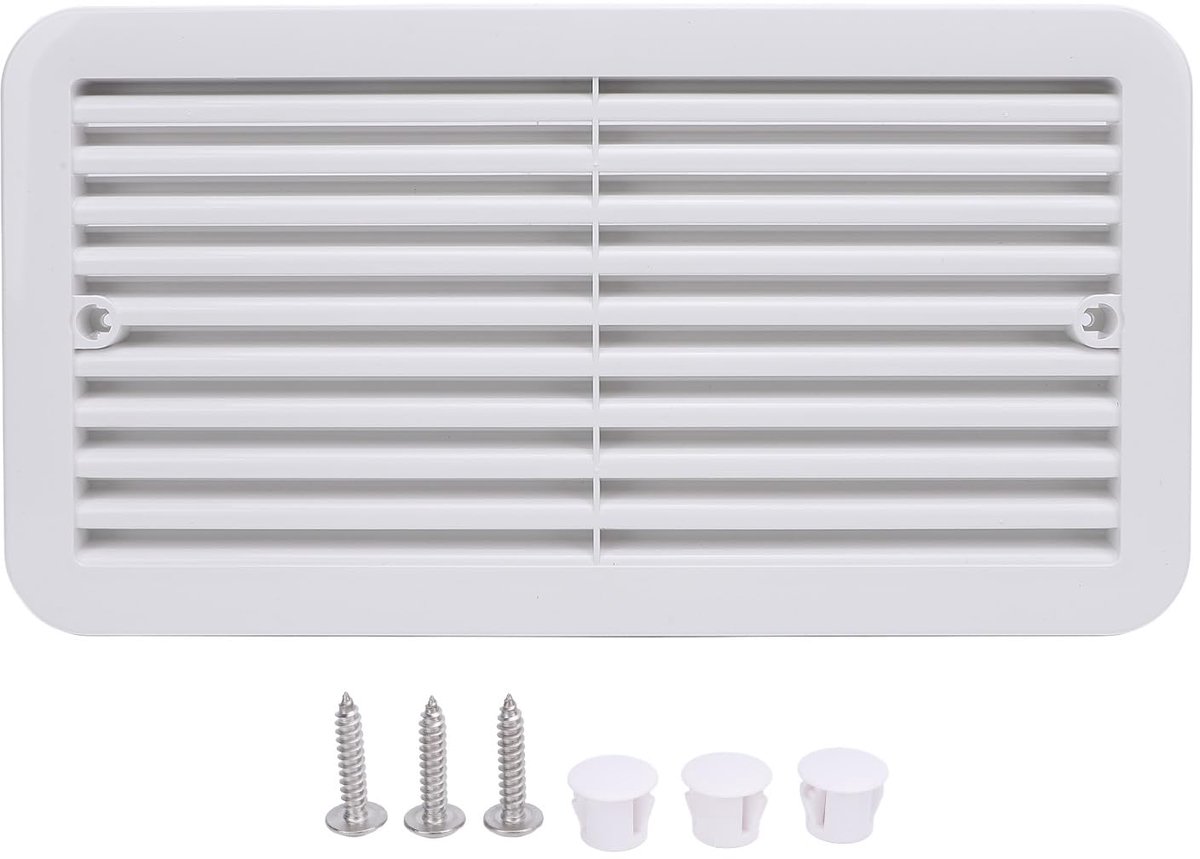 Luchtventilatierooster aan de zijkant, Rechthoekig ventilatierooster, Snelle luchtuitwisseling voor campers, boten, jachten, Ventilatierooster aan de zijkant