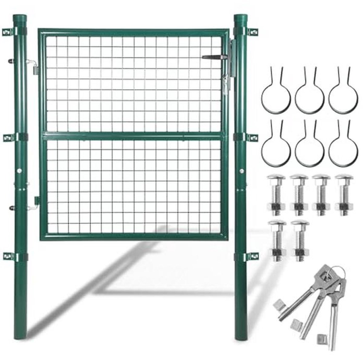Tuinpoort Groen 125 x 100 cm - Duurzame Hekdeur met Slot voor Tuin