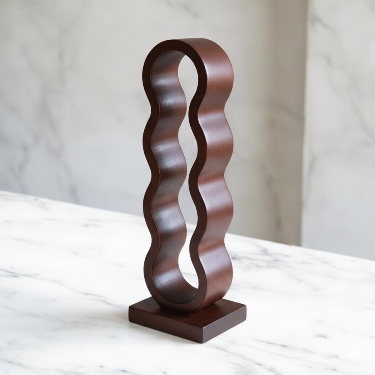 Meisterhome® Wijnfleshouder – Japandi Wijnrek - Voor 4 flessen - Stapelbaar Mangohout Flessenrek – Hout - Design Houten Wijnhouder - Duurzaam & Stijlvol - Bruin — cadeau in Wonen & Interieur - foto 6