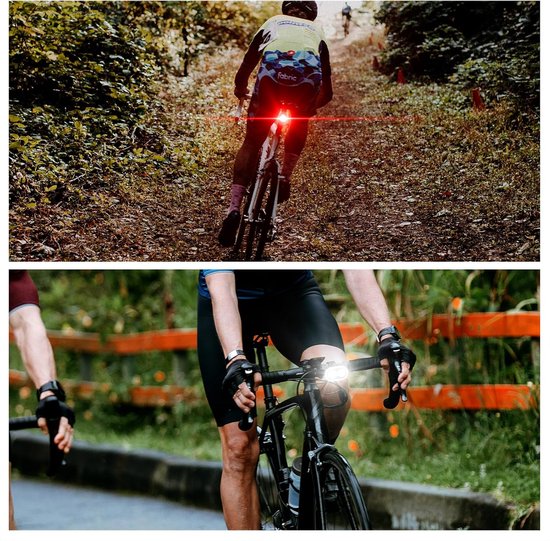 Fietsverlichting voor - en achterlicht, smart voor - en achterlicht, 11+20 modes remsensor fietsachterlicht, USB oplaadbare fietslichtset, waterdicht IP6, fietsveiligheidsaccessoires — afbeelding 5