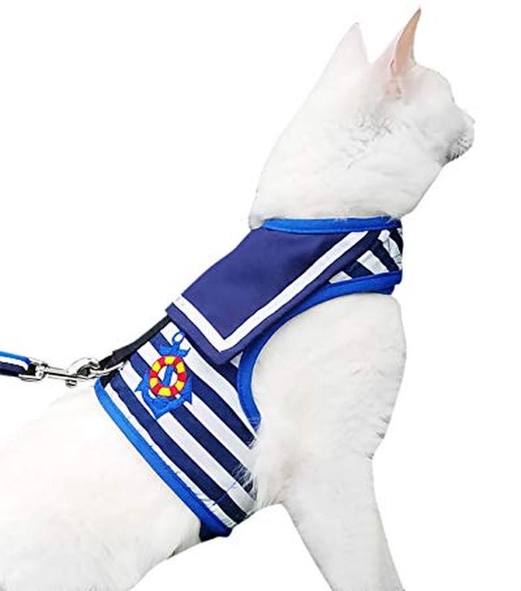 Ontsnappingsbestendig Kattenharnas met Verstelbare Riem - Groot, Gewatteerd, Perfect voor Buiten Wandelen