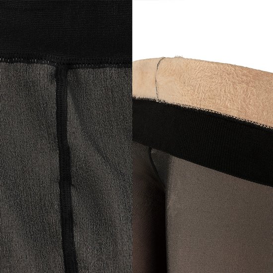 Collant Polaire Heat Essentials - Zwart Nude - Taille L/XL - Collant Thermo Couleur Peau - Anti Échelle - Legging Polaire Femme