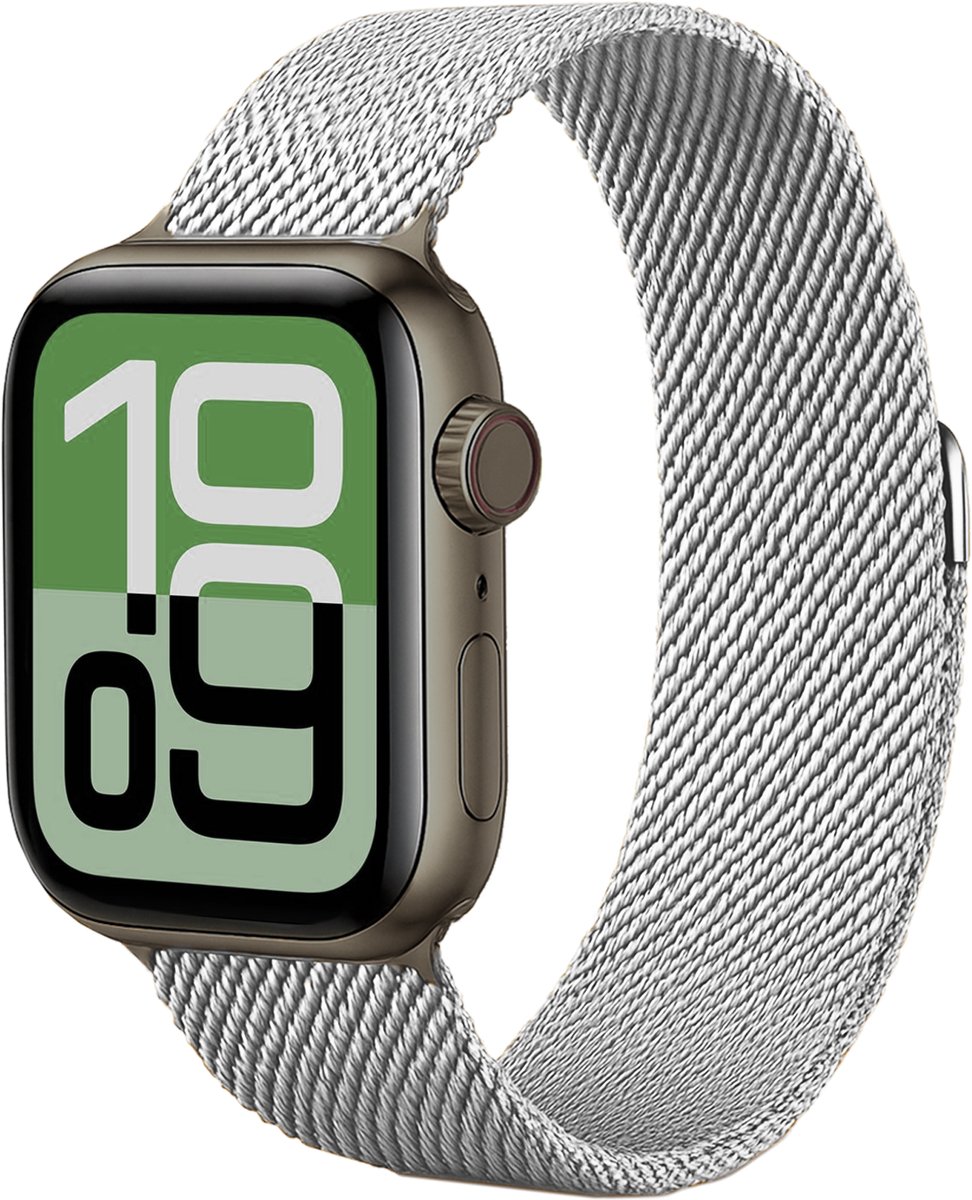 Milanees Bandje Geschikt voor Apple Watch 7 41 mm Milanees Bandje - Band Geschikt voor Apple Watch 7 41 mm Met Magneetsluiting - Zilver.