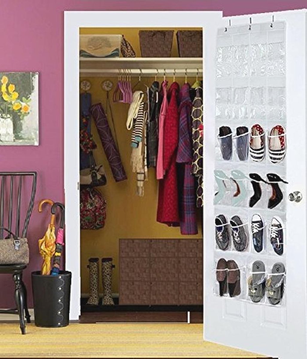 24 Pocket Over Deur Organizer voor Schoenen en Meer